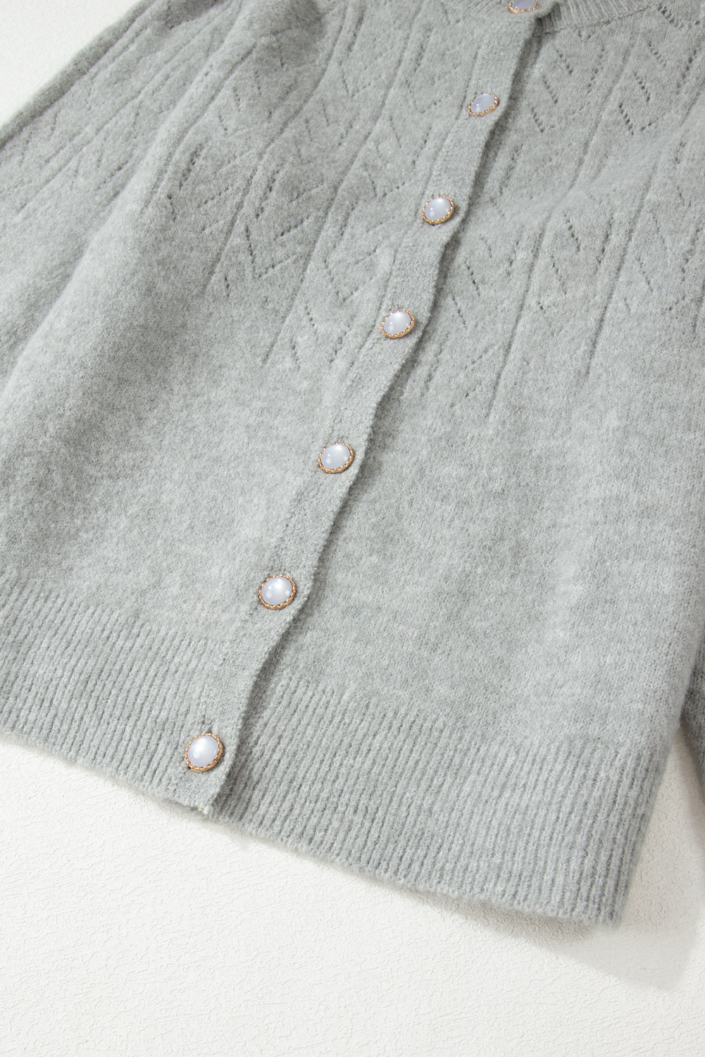 Hollow Out Buttoned Knit Cardigan - Premium Tops from Momma Done Gone Crafty- Just $59.10! Shop now at Momma Done Gone Crafty