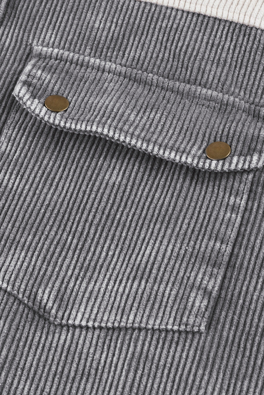 Gray Color Block Button Down Hooded Corduroy Jacket - Premium Outerwear from Momma Done Gone Crafty- Just $68.94! Shop now at Momma Done Gone Crafty