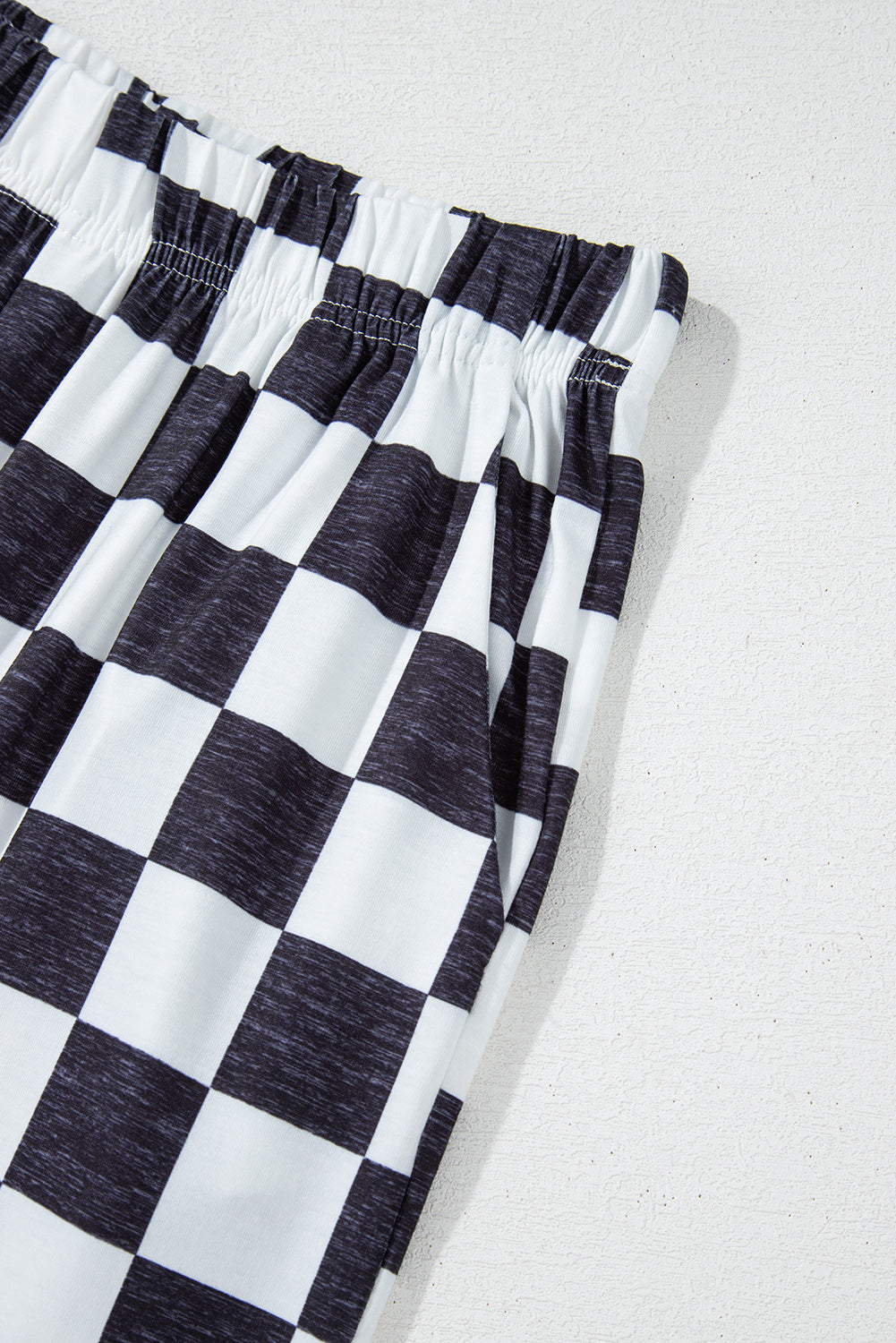 Black 2-Tone Checked Print High Waist Wide Leg Pants - Premium Bottoms/Pants & Culotte from Momma Done Gone Crafty- Just $17.25! Shop now at Momma Done Gone Crafty