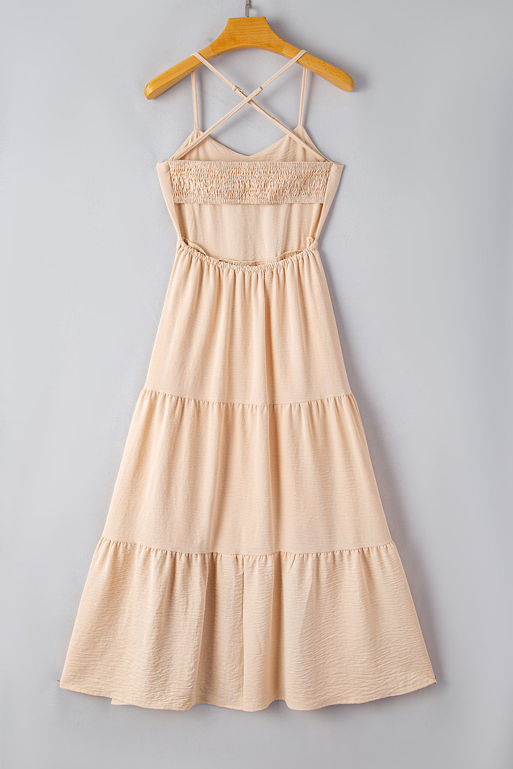 Oatmeal Crossover Backless Bodice Tiered Maxi Dress - Premium Dresses/Maxi Dresses from Ashes 2 Wildflowers Boutique, LLC- Just $30.90! Shop now at Ashes 2 Wildflowers Boutique, LLC