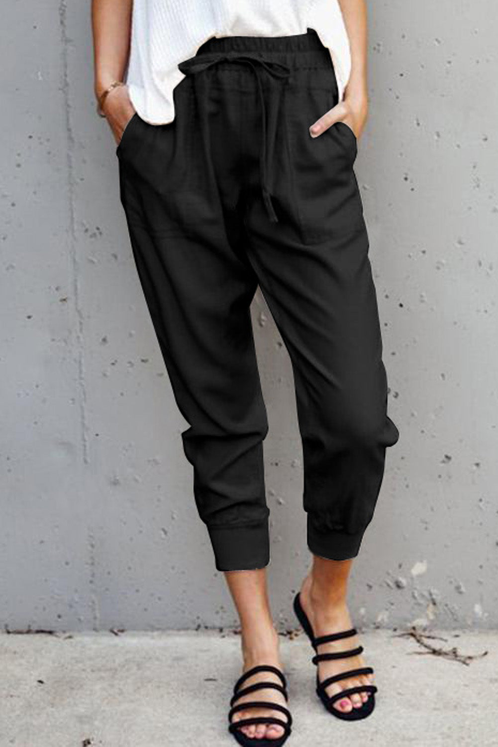 Black Causal Pockets Pants - Premium Bottoms from Momma Done Gone Crafty- Just $32.99! Shop now at Momma Done Gone Crafty