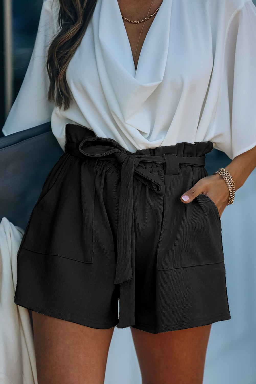 Black Cotton Blend Pocketed Knit Shorts - Premium Bottoms/Casual Shorts from Ashes 2 Wildflowers Boutique, LLC- Just $17.70! Shop now at Ashes 2 Wildflowers Boutique, LLC