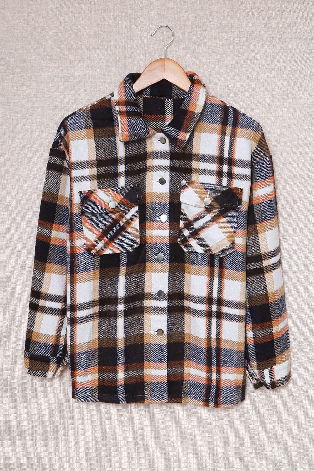 Geometric Plaid Print Pocketed Shacket - Premium Outerwear/Plaid Shackets from Ashes 2 Wildflowers Boutique, LLC- Just $23.35! Shop now at Ashes 2 Wildflowers Boutique, LLC