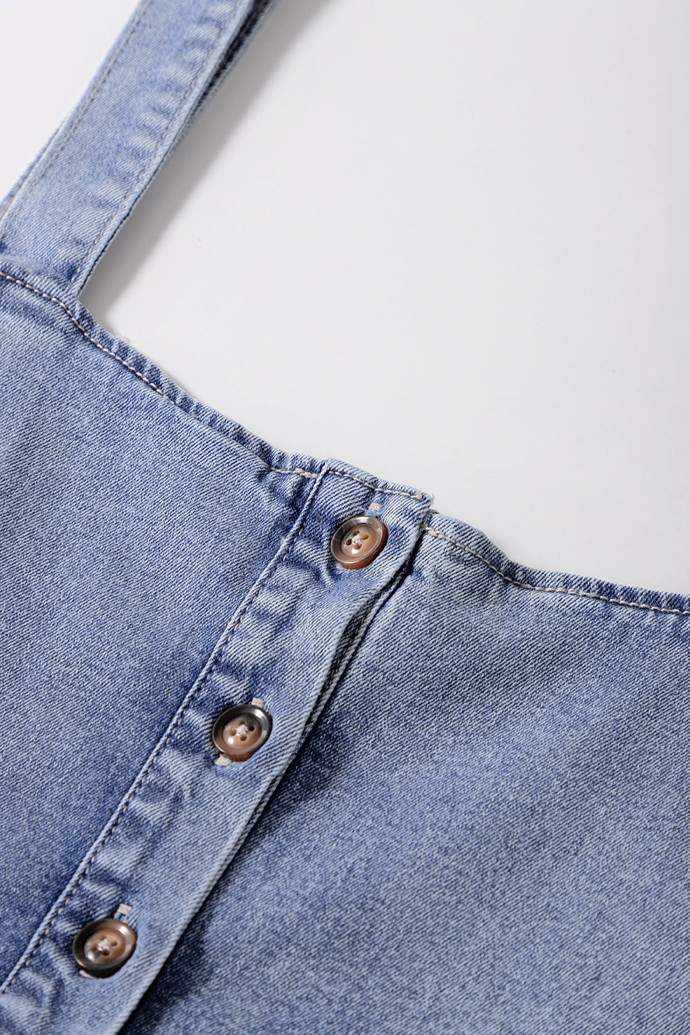 Stone Blue Washed Denim Half Buttons Patched Pocket Wide Leg Overalls - Premium Bottoms/Jumpsuits & Rompers from Ashes 2 Wildflowers Boutique, LLC- Just $43.20! Shop now at Ashes 2 Wildflowers Boutique, LLC