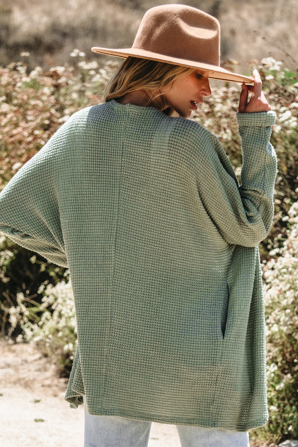 Laurel Green Waffle Knit Open Front Cardigan - Premium Sweaters & Cardigans/Cardigans from Ashes 2 Wildflowers Boutique, LLC- Just $32.83! Shop now at Ashes 2 Wildflowers Boutique, LLC