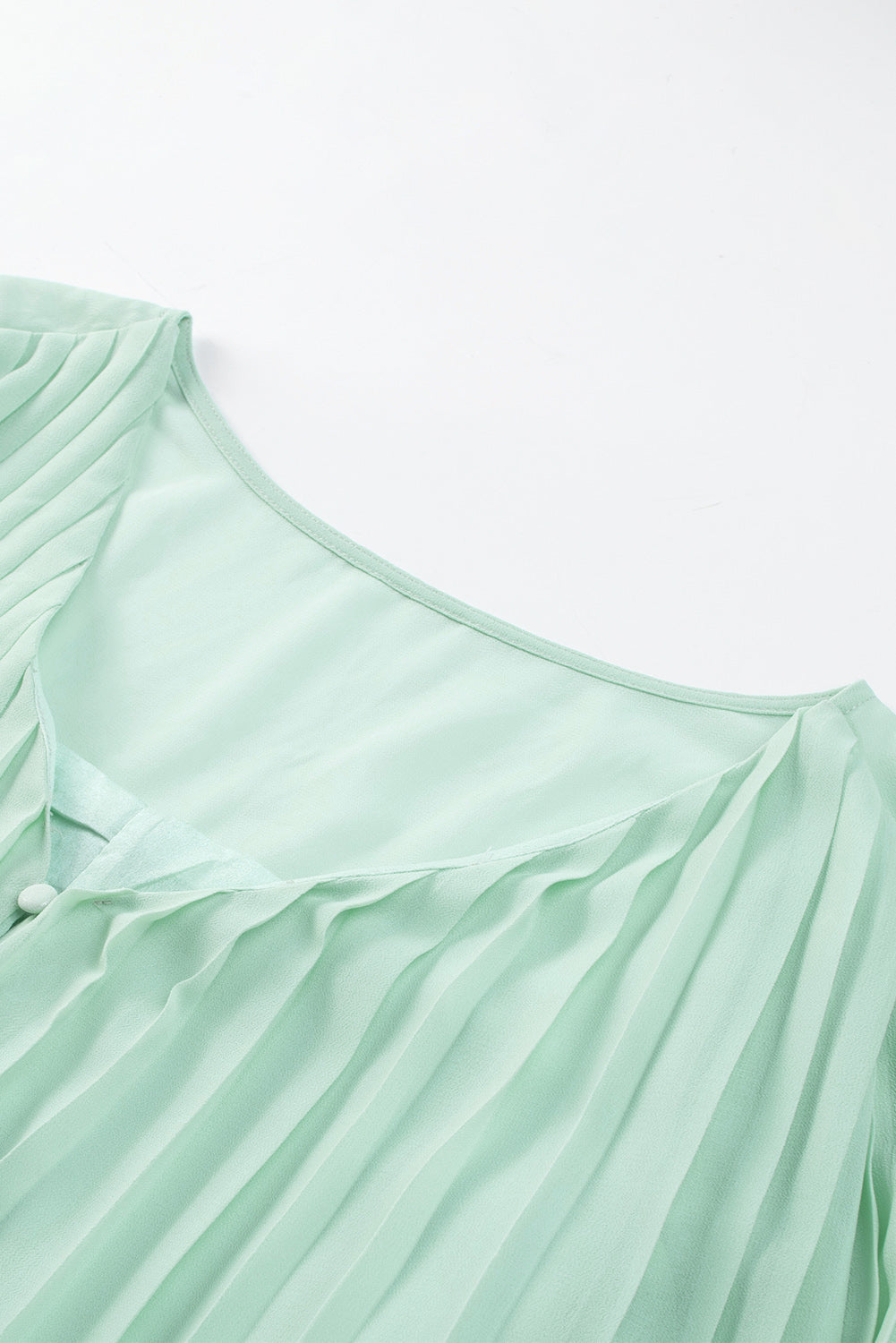 Green Pleated Ruffled Tie Waist Buttons V Neck Romper - Premium Bottoms from Momma Done Gone Crafty- Just $58.99! Shop now at Momma Done Gone Crafty