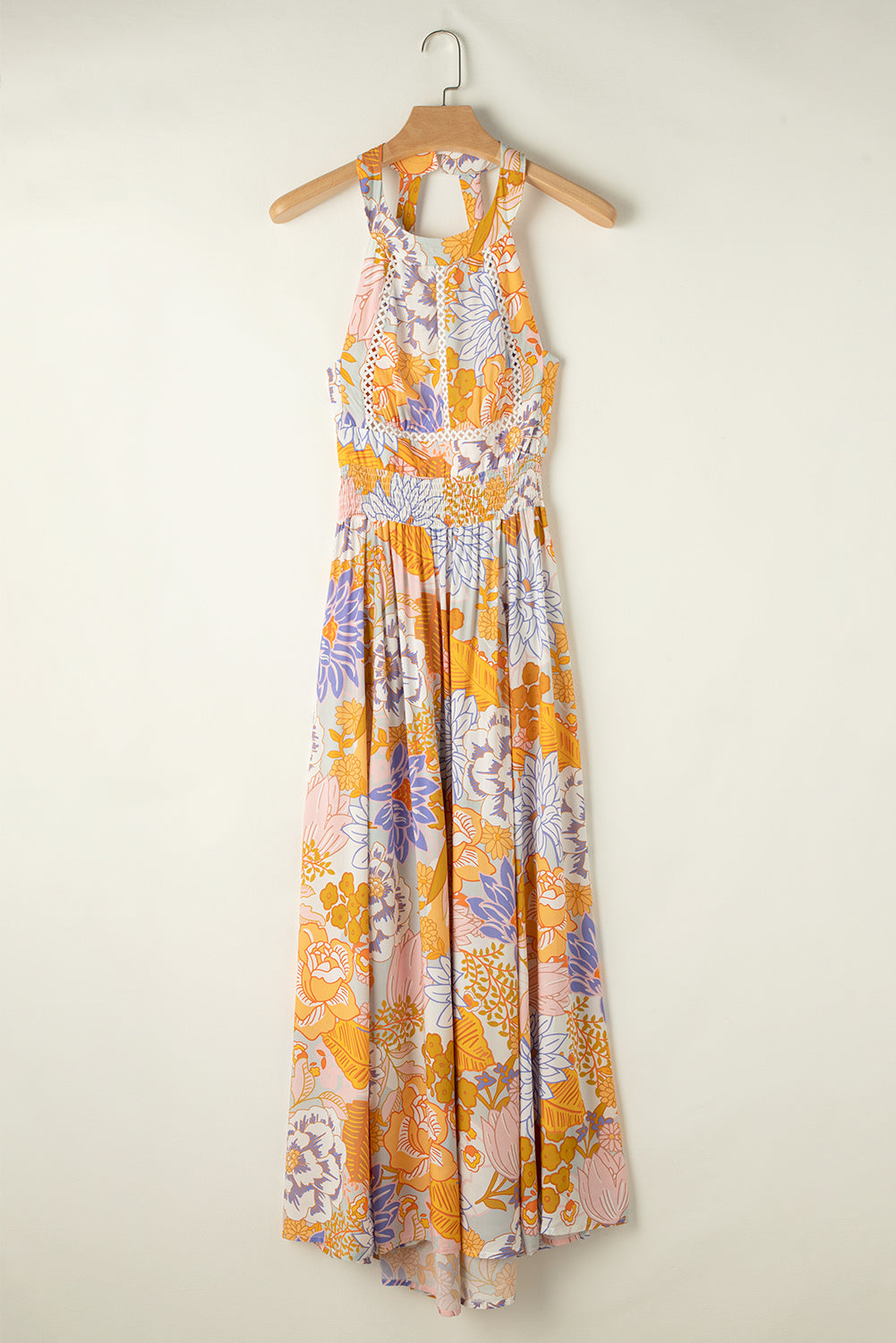 Orange Boho Floral Backless Lace up Sleeveless Maxi Dress - Premium Dresses/Maxi Dresses from Ashes 2 Wildflowers Boutique, LLC- Just $41.19! Shop now at Ashes 2 Wildflowers Boutique, LLC