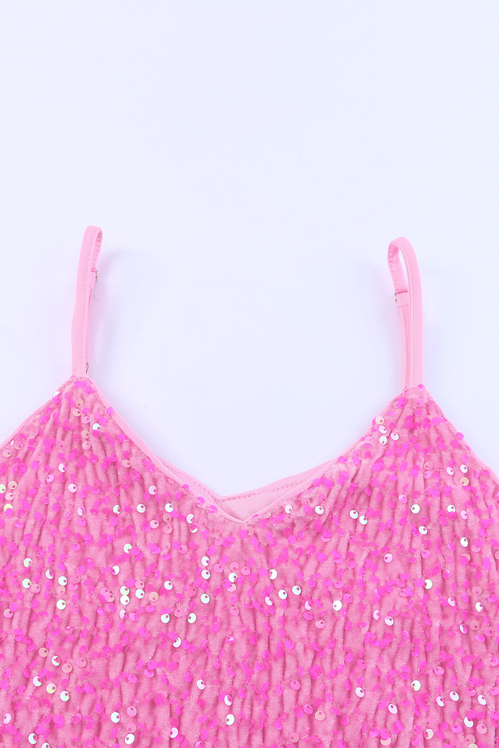 Pink Sequin Adjustable Straps Tank Top - Premium Tops from Momma Done Gone Crafty- Just $48.60! Shop now at Momma Done Gone Crafty