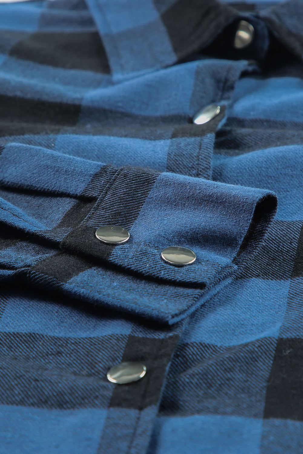 Blue Turn-down Collar Plaid Shirt Jacket - Premium Outerwear from Momma Done Gone Crafty- Just $44.94! Shop now at Momma Done Gone Crafty
