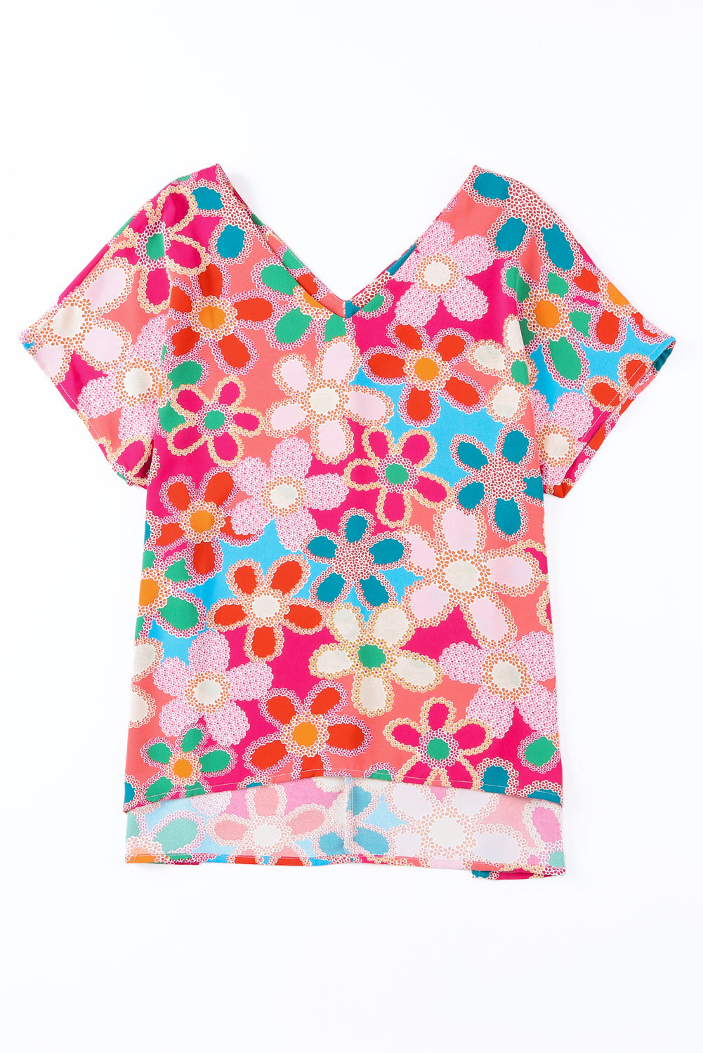 Pink Abstract Print V Neck Dolman Blouse - Premium Tops from Momma Done Gone Crafty- Just $43.20! Shop now at Momma Done Gone Crafty