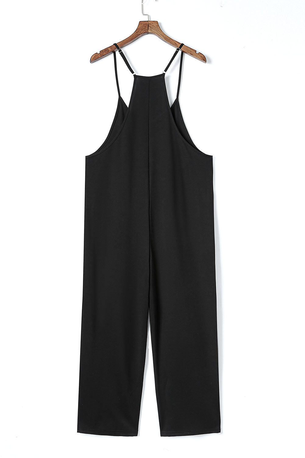 Black Pocketed Adjustable Spaghetti Strap Straight Leg Jumpsuit - Premium Bottoms from Momma Done Gone Crafty- Just $26.99! Shop now at Momma Done Gone Crafty