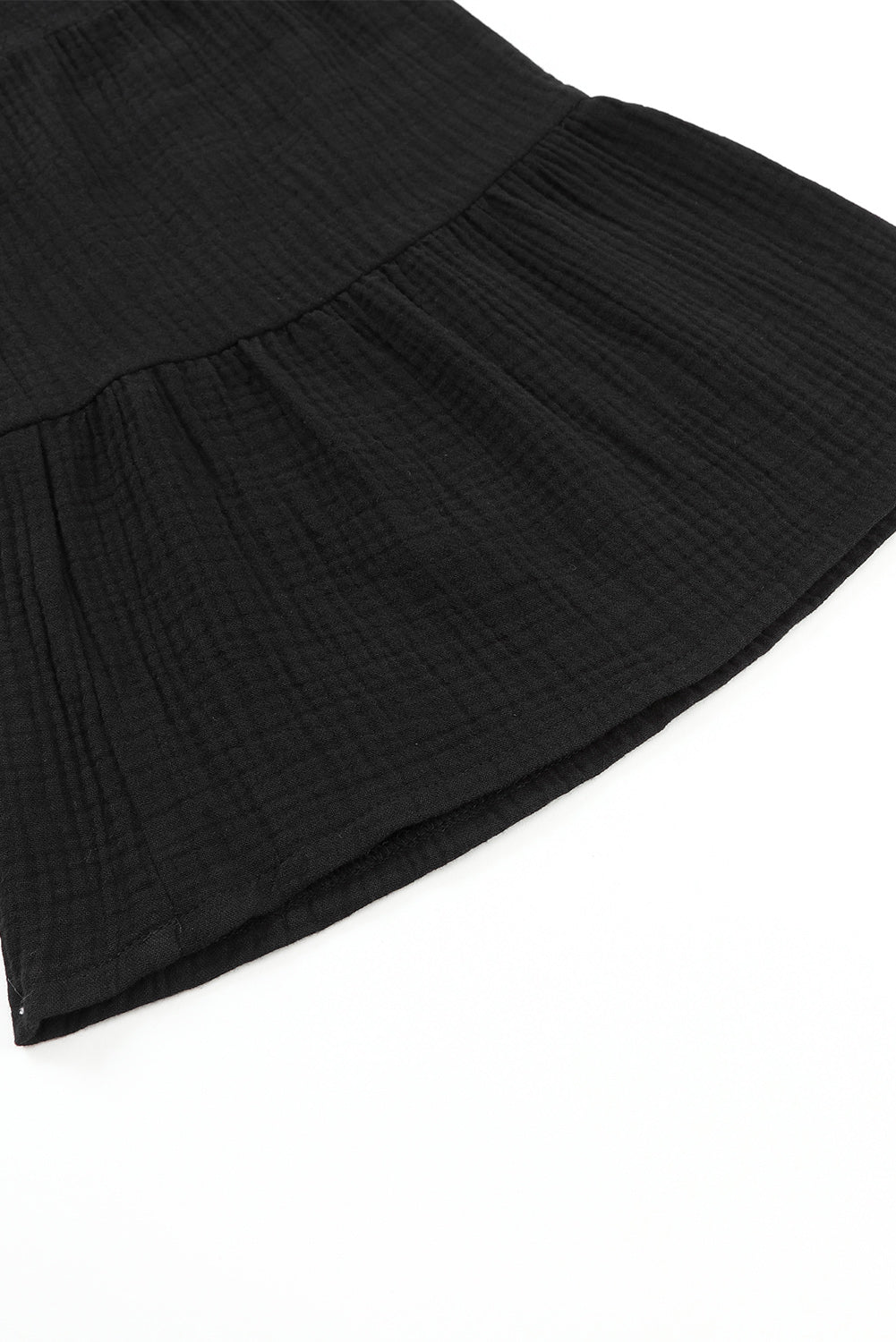 Black Textured High Waist Ruffled Bell Bottom Pants - Premium Bottoms from Momma Done Gone Crafty- Just $38.99! Shop now at Momma Done Gone Crafty