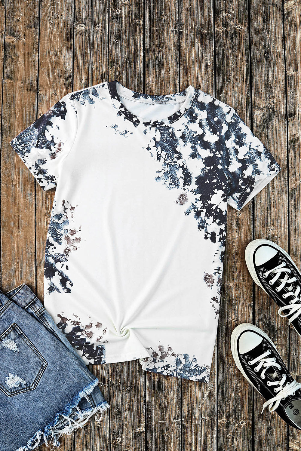 Gray Western Fashion Dyed Bleached T Shirt - Premium Tops from Momma Done Gone Crafty- Just $40.20! Shop now at Momma Done Gone Crafty