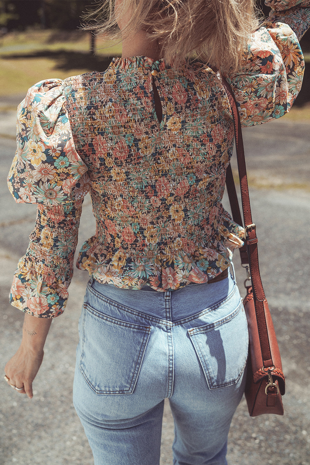 Yellow Floral Print Smocked Bubble Sleeve Ruffled Crop Top - Premium Tops/Blouses & Shirts from Ashes 2 Wildflowers Boutique, LLC- Just $36.43! Shop now at Ashes 2 Wildflowers Boutique, LLC