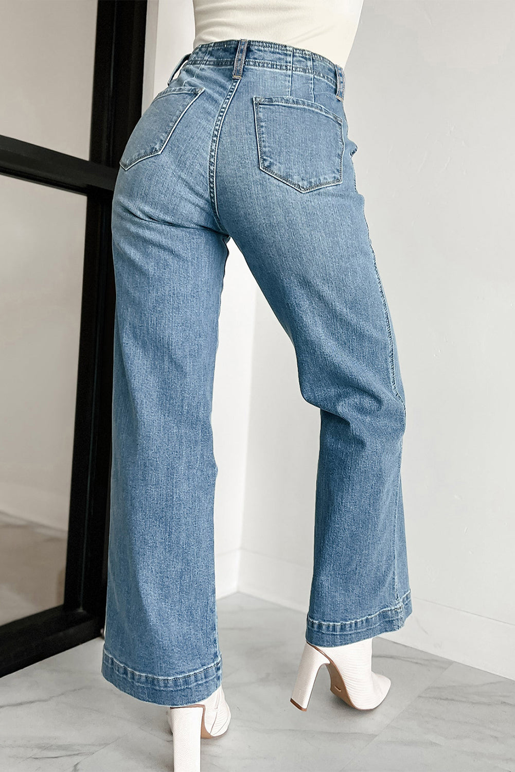 Dusk Blue Multi Buttons Medium Wash Straight Loose Leg Jeans - Premium Bottoms/Jeans from Ashes 2 Wildflowers Boutique, LLC- Just $54.99! Shop now at Ashes 2 Wildflowers Boutique, LLC