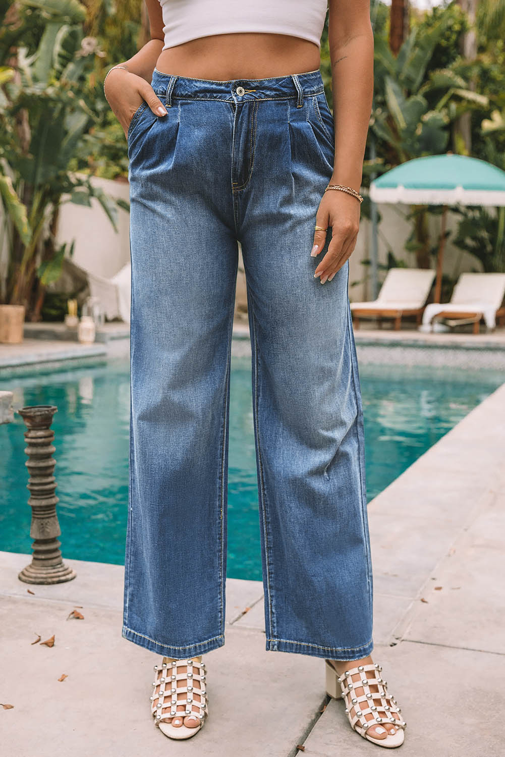 Blue Slouchy Wide Leg Jeans - Premium Bottoms/Jeans from Ashes 2 Wildflowers Boutique, LLC- Just $41.40! Shop now at Ashes 2 Wildflowers Boutique, LLC