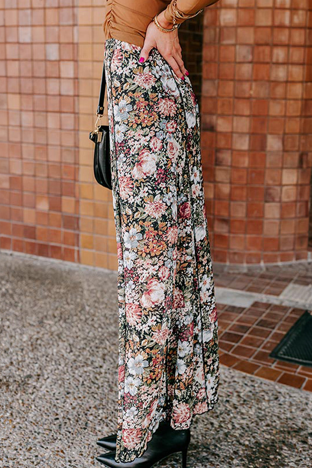 Brown Floral Print High Waist Maxi Skirt - Premium Bottoms/Skirts & Petticoat from Ashes 2 Wildflowers Boutique, LLC- Just $21.15! Shop now at Ashes 2 Wildflowers Boutique, LLC