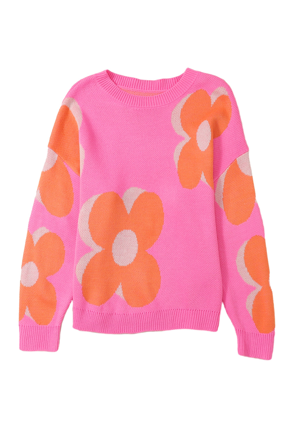 Flower Pattern Slouchy Sweater - Premium Tops from Momma Done Gone Crafty- Just $37.23! Shop now at Momma Done Gone Crafty
