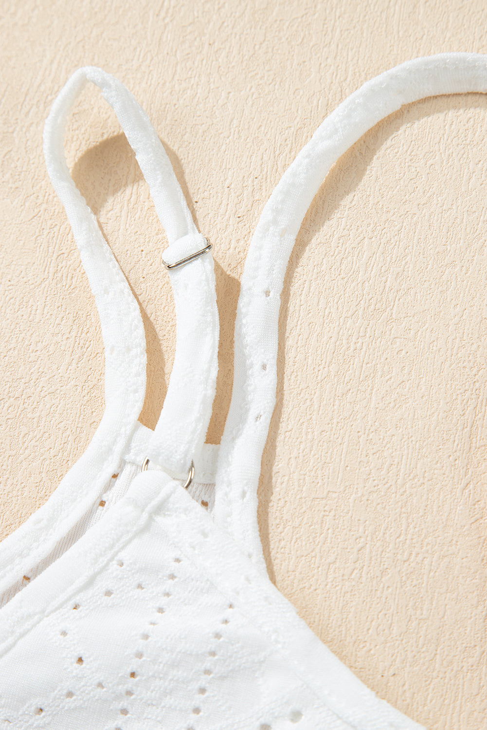 White Eyelet Strappy Scoop-Neck Tank Top - Premium Tops from Momma Done Gone Crafty- Just $12! Shop now at Momma Done Gone Crafty