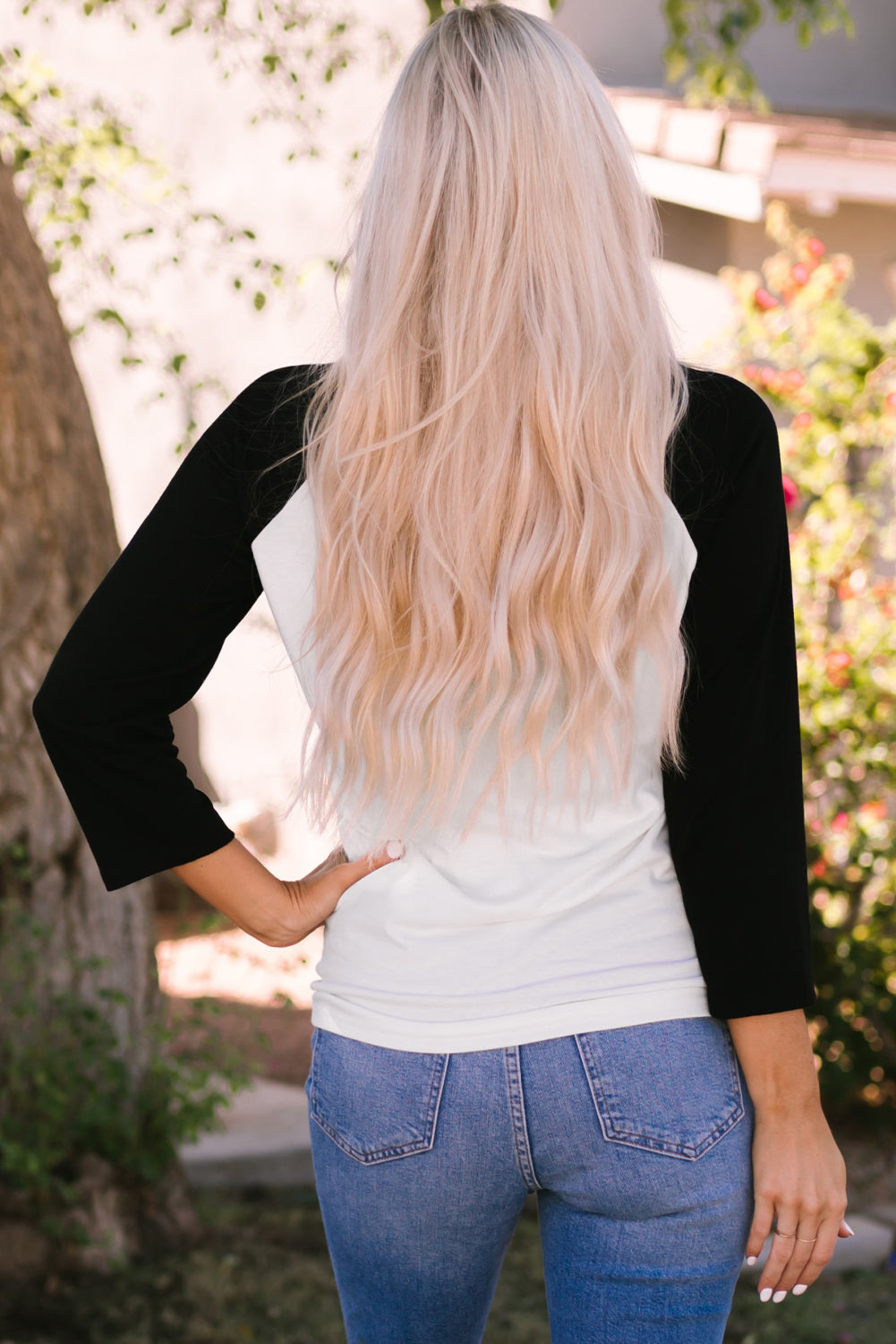 Black Color Block Raglan Sleeve Pullover Top - Premium Tops from Momma Done Gone Crafty- Just $44.10! Shop now at Momma Done Gone Crafty