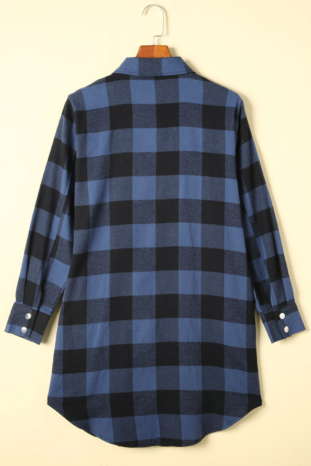 Blue Turn-down Collar Plaid Shirt Jacket - Premium Outerwear from Momma Done Gone Crafty- Just $44.94! Shop now at Momma Done Gone Crafty
