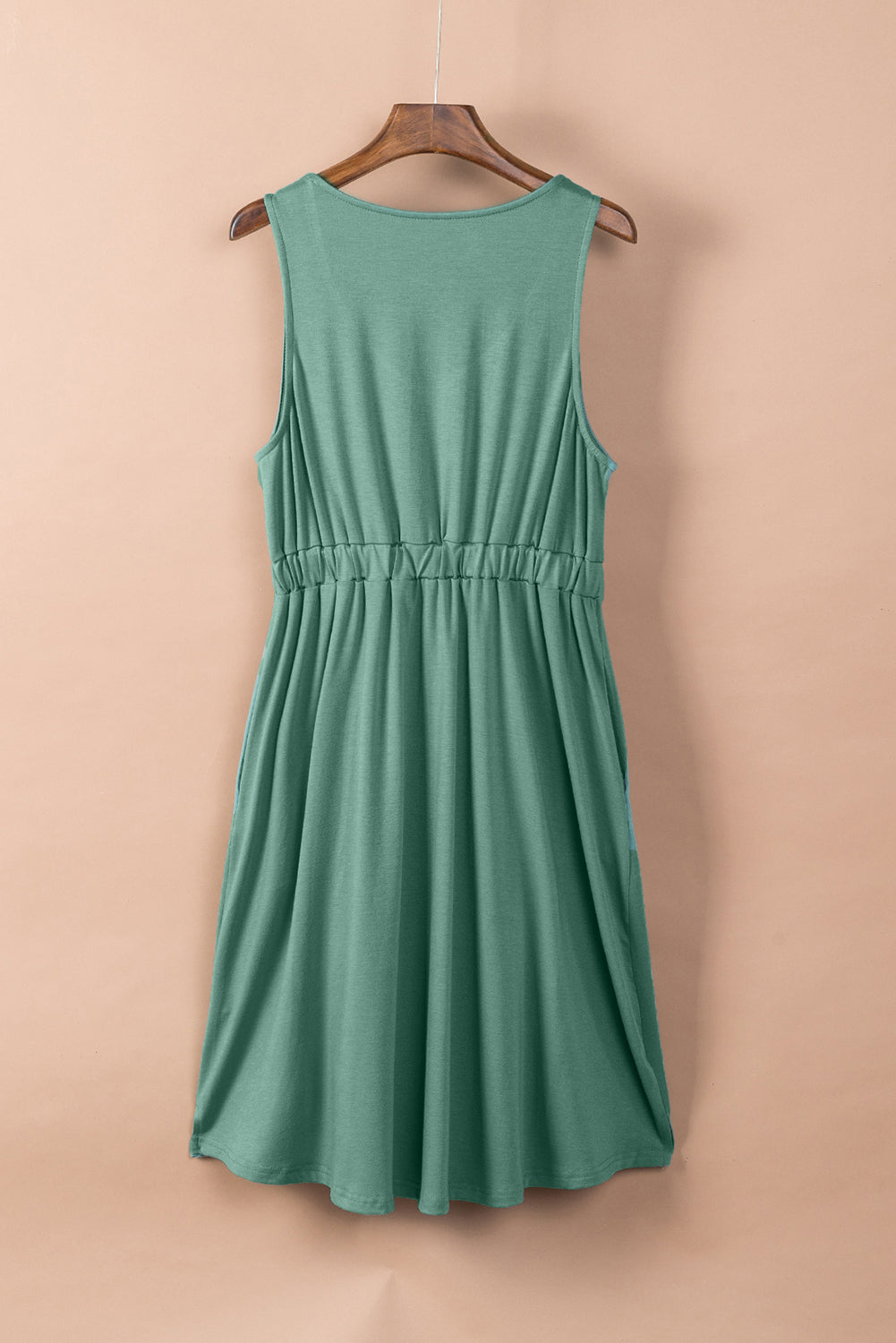Green Buttons Sleeveless High Waist Mini Dress - Premium Dresses/Mini Dresses from Momma Done Gone Crafty- Just $25.80! Shop now at Momma Done Gone Crafty