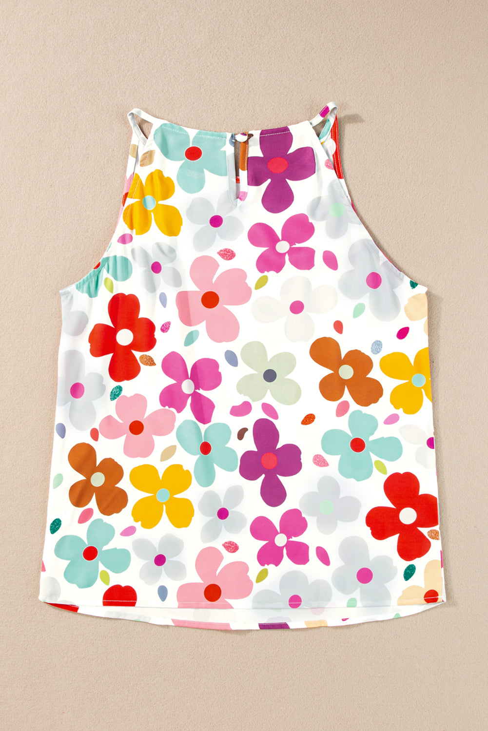 White Cute Floral Print Vest - Premium Tops/Tank Tops from Ashes 2 Wildflowers Boutique, LLC- Just $24.70! Shop now at Ashes 2 Wildflowers Boutique, LLC