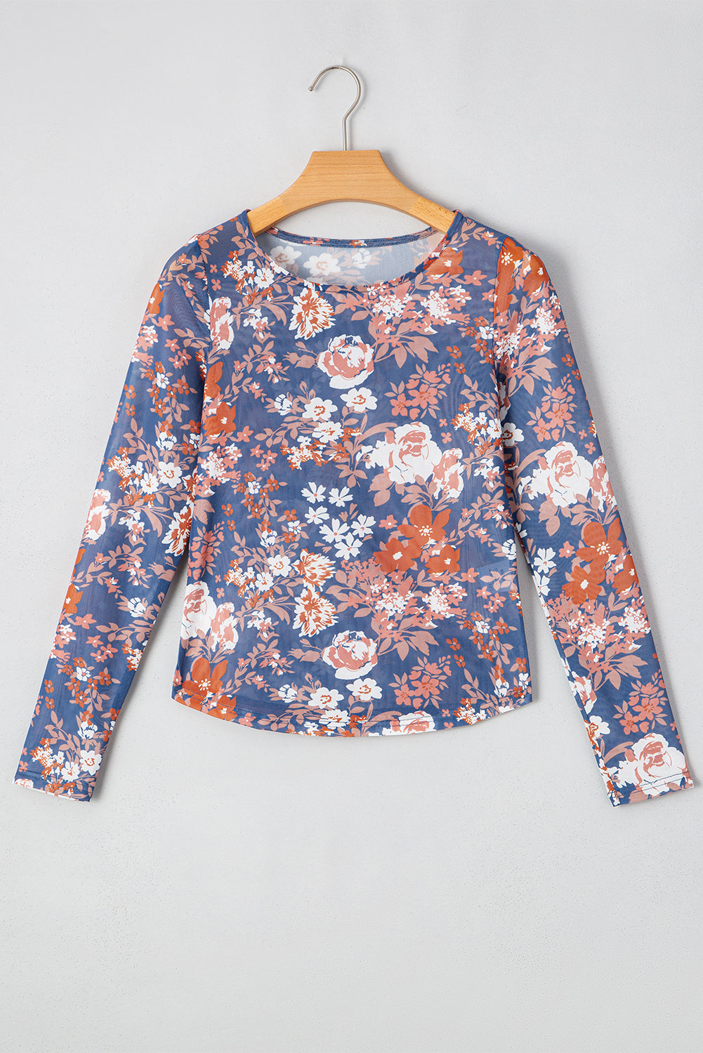 Orchid Petal Floral Print Mesh Fitted Long Sleeve Top - Premium Tops/Long Sleeve Tops from Ashes 2 Wildflowers Boutique, LLC- Just $24.50! Shop now at Ashes 2 Wildflowers Boutique, LLC