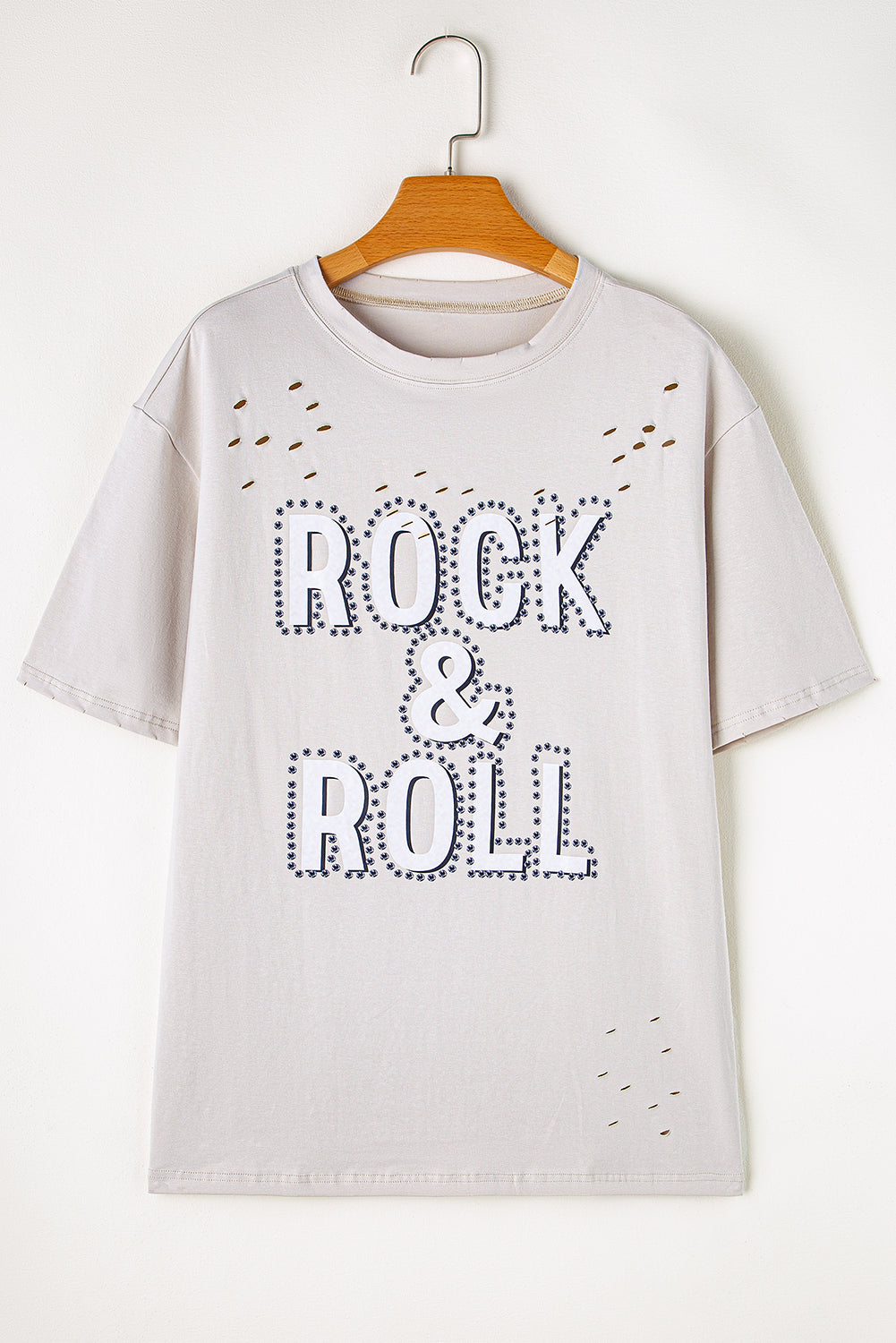Gray Rock & Roll Graphic Distressed Vintage Tee - Premium Tops/Tops & Tees from Momma Done Gone Crafty- Just $29.99! Shop now at Momma Done Gone Crafty