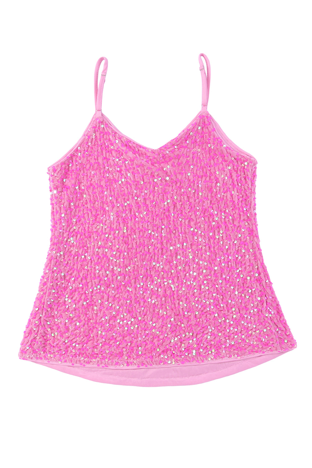 Pink Sequin Adjustable Straps Tank Top - Premium Tops from Momma Done Gone Crafty- Just $48.60! Shop now at Momma Done Gone Crafty