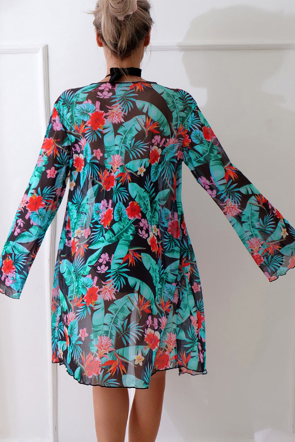 Black Halter Neck Monokini with Floral Beach Cover Up - Premium Swimwear/Bikinis from Ashes 2 Wildflowers Boutique, LLC- Just $29.55! Shop now at Ashes 2 Wildflowers Boutique, LLC