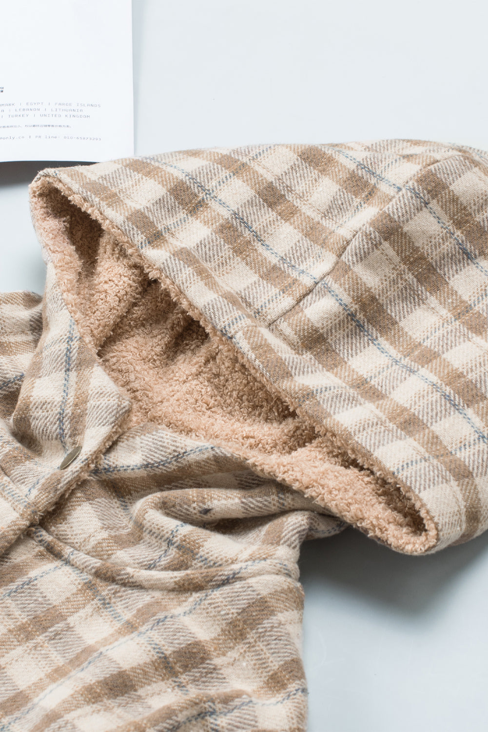 Khaki Plaid Pattern Sherpa Lined Hooded Shacket - Premium Outerwear from Momma Done Gone Crafty- Just $59.94! Shop now at Momma Done Gone Crafty