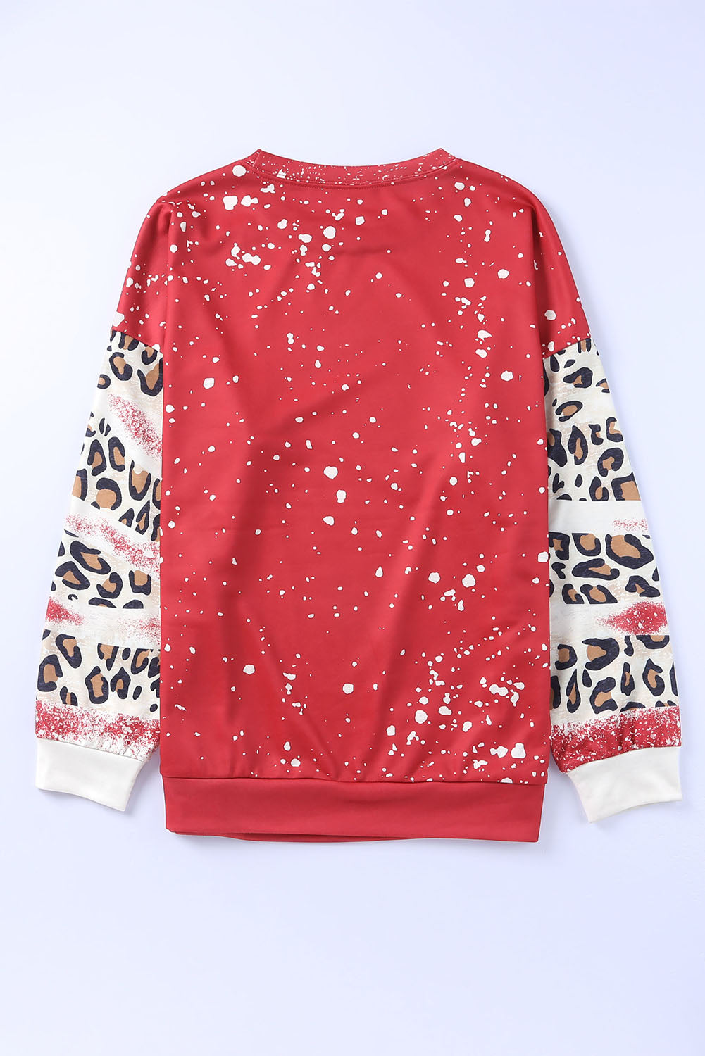 Red Tie Dye Leopard Drop Shoulder Sweatshirt - Premium Tops from Momma Done Gone Crafty- Just $33.60! Shop now at Momma Done Gone Crafty