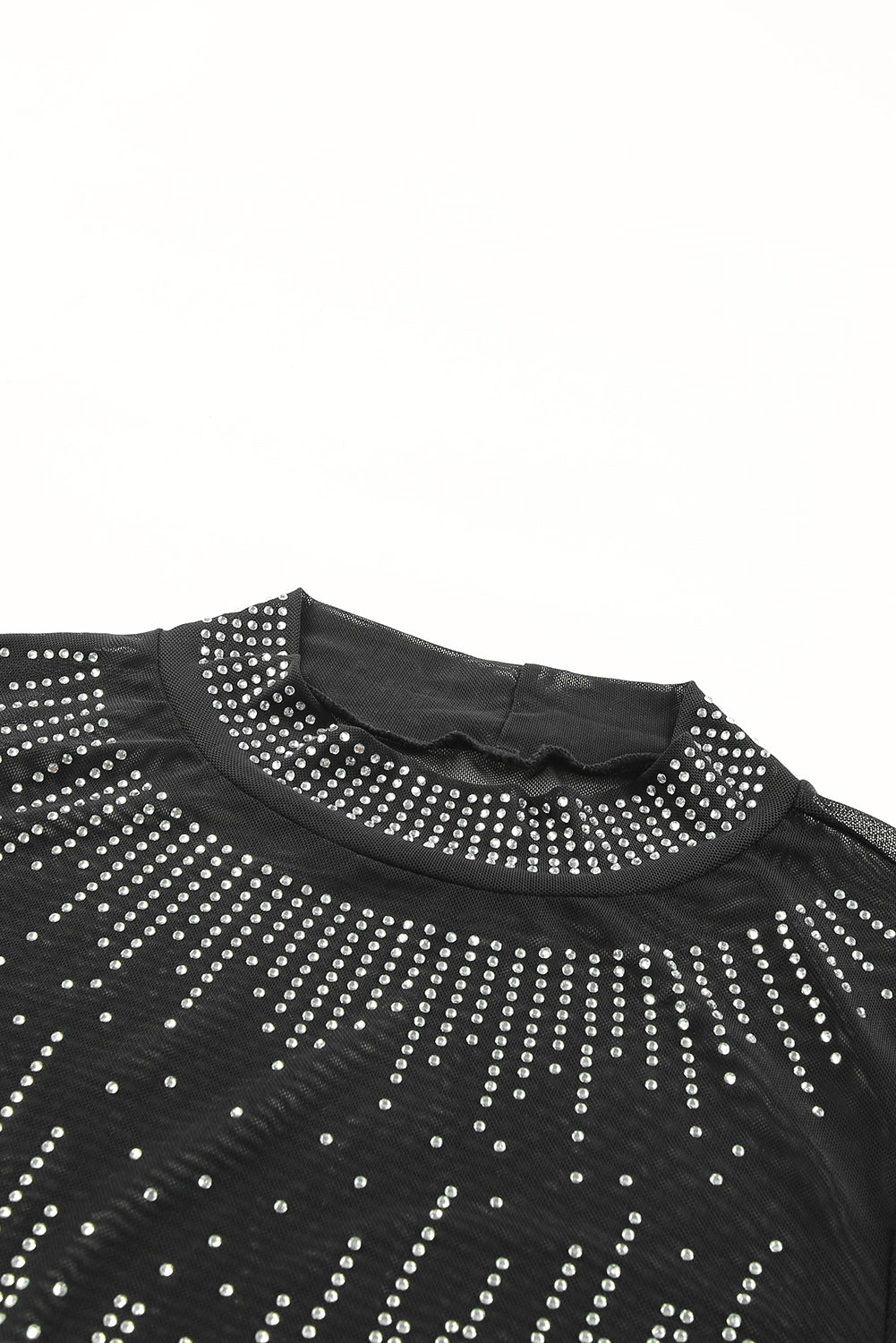 Black Rhinestone Sheer Mesh Long Sleeve Bodysuit - Premium Tops from Momma Done Gone Crafty- Just $30! Shop now at Momma Done Gone Crafty