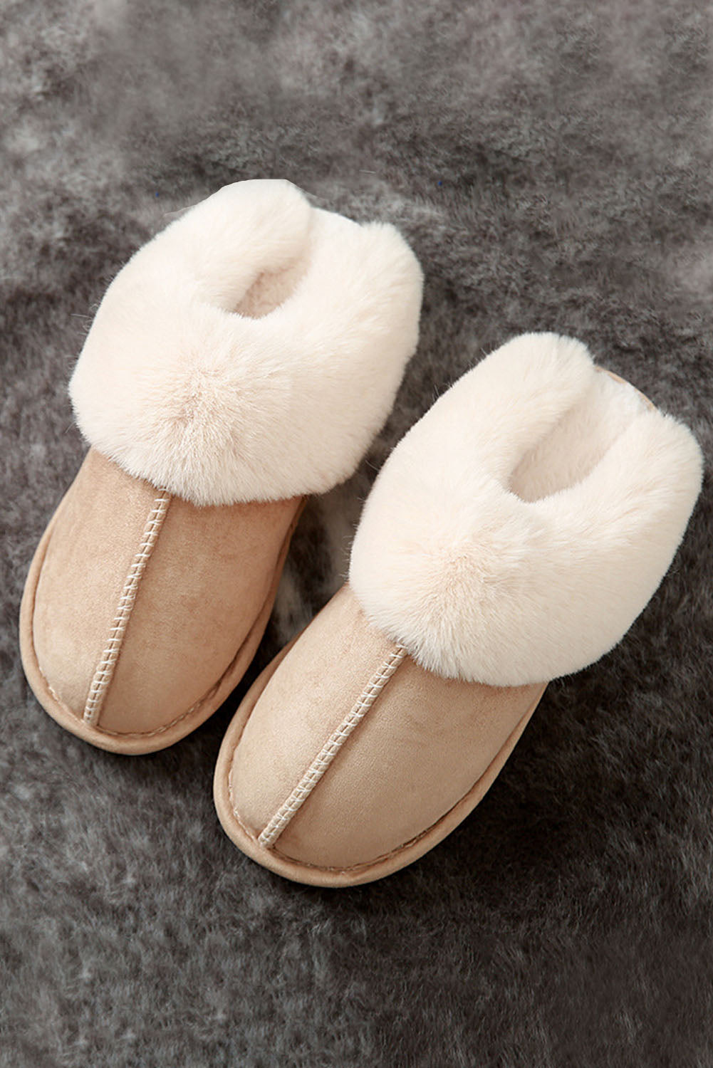 Khaki Cut and Sew Faux Suede Plush Lined Slippers - Premium Shoes & Bags from Momma Done Gone Crafty- Just $37.94! Shop now at Momma Done Gone Crafty
