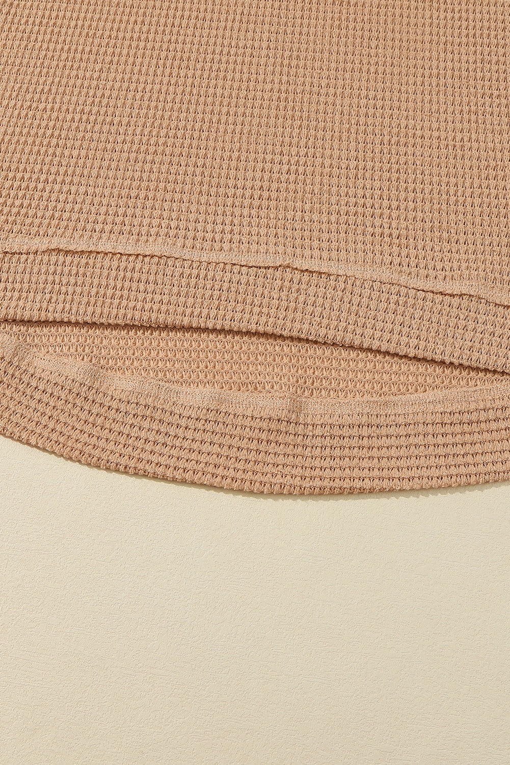 Khaki Waffle Knit High Slits Oversized Top - Premium Tops from Momma Done Gone Crafty- Just $32.97! Shop now at Momma Done Gone Crafty