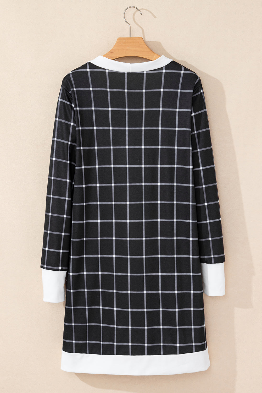 Black Plaid Colorblock Edge Open Cardigan with Pocket - Premium Sweaters & Cardigans/Cardigans from Momma Done Gone Crafty- Just $18.60! Shop now at Momma Done Gone Crafty