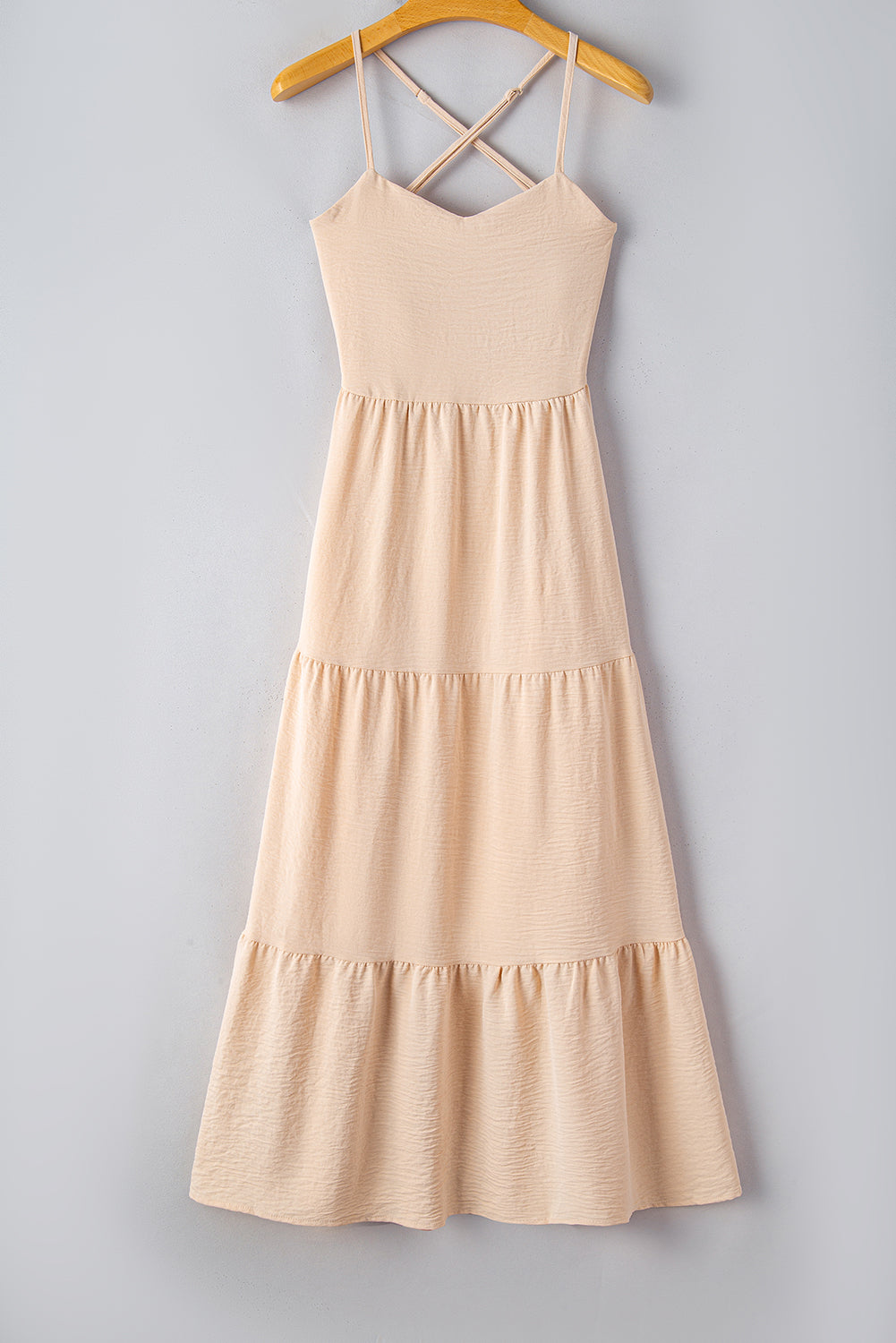 Oatmeal Crossover Backless Bodice Tiered Maxi Dress - Premium Dresses/Maxi Dresses from Ashes 2 Wildflowers Boutique, LLC- Just $30.90! Shop now at Ashes 2 Wildflowers Boutique, LLC