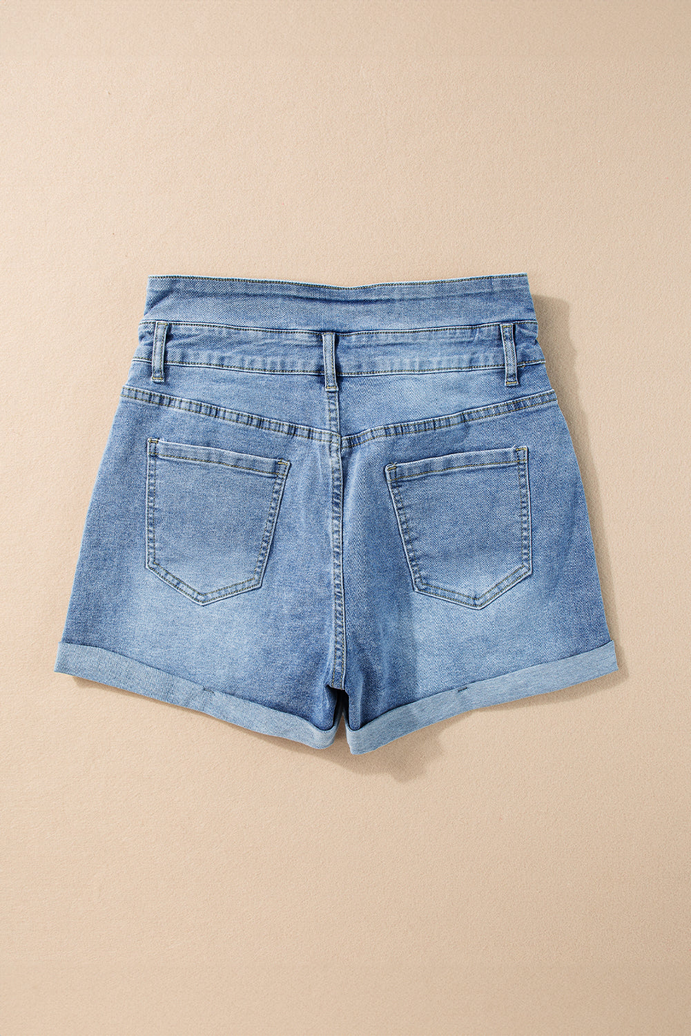 Dusk Blue Button Fly High Waist Roll Edge Denim Shorts - Premium Bottoms/Denim Shorts from Ashes 2 Wildflowers Boutique, LLC- Just $30.75! Shop now at Ashes 2 Wildflowers Boutique, LLC