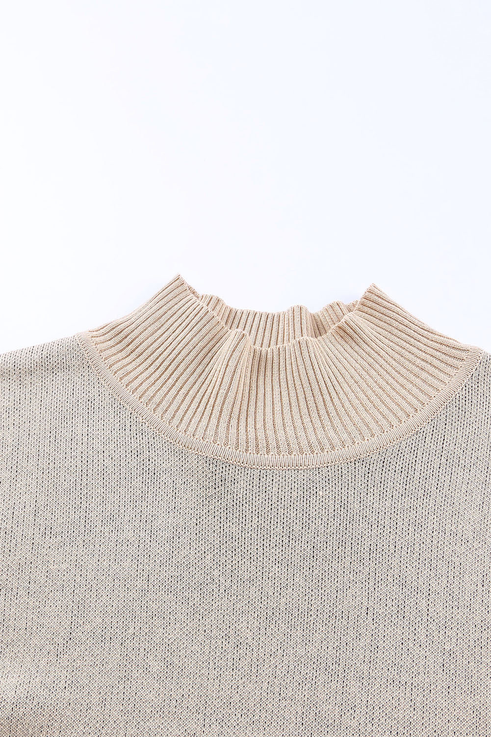 Khaki Leopard High Neck Side Slit Oversized Sweater - Premium Tops from Momma Done Gone Crafty- Just $45.50! Shop now at Momma Done Gone Crafty