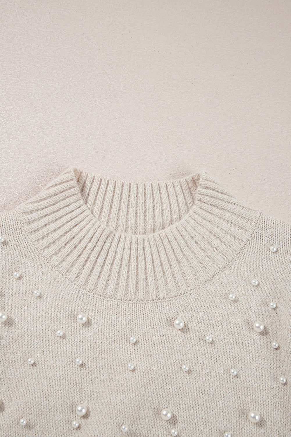 Parchment Pearl Beaded High Neck Bodycon Sweater Dress - Premium Sweaters & Cardigans/Sweater Dresses from Ashes 2 Wildflowers Boutique, LLC- Just $36.69! Shop now at Ashes 2 Wildflowers Boutique, LLC
