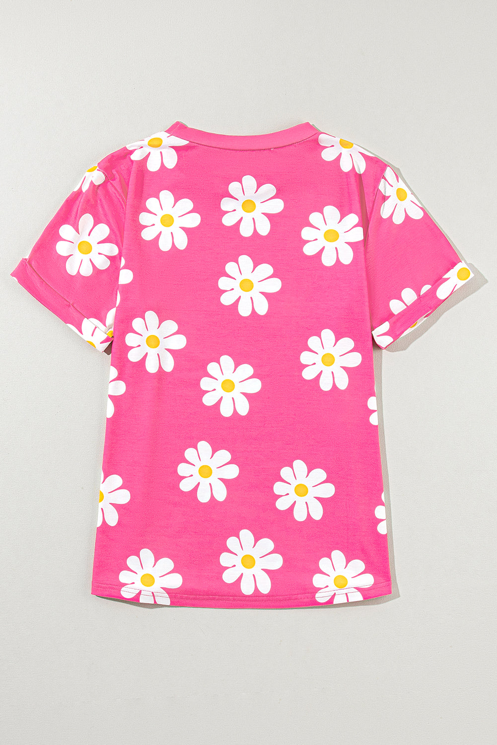 Pink Daisy Printed Crewneck T Shirt - Premium Tops/Tops & Tees from Momma Done Gone Crafty- Just $22! Shop now at Momma Done Gone Crafty