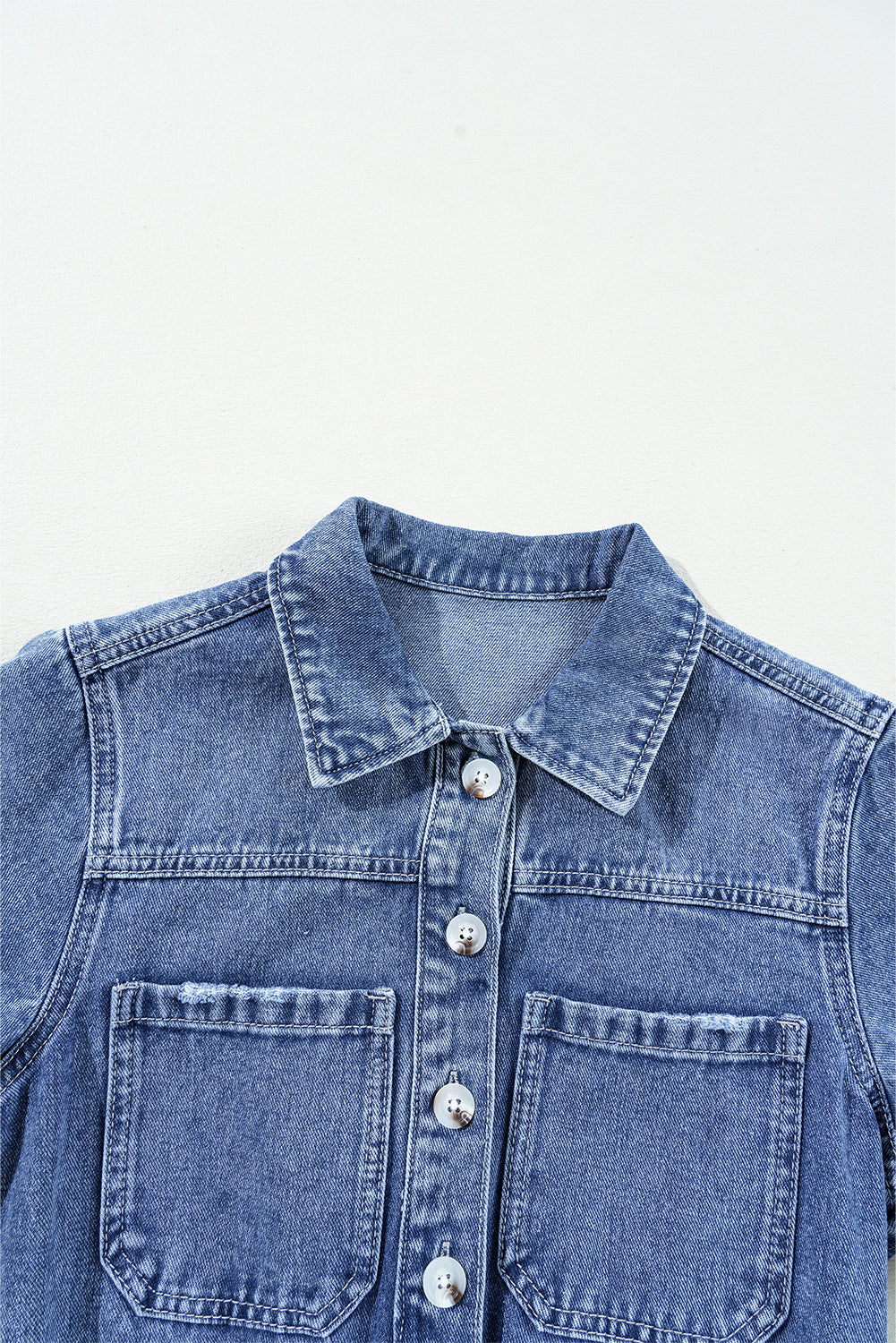 Dusk Blue Chest Pocket Front Buttoned Folded Edge Denim Short Sleeve Romper - Premium Bottoms/Jumpsuits & Rompers from Ashes 2 Wildflowers Boutique, LLC- Just $43.80! Shop now at Ashes 2 Wildflowers Boutique, LLC