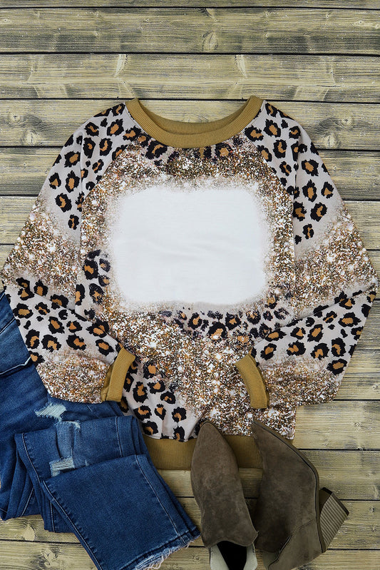 Leopard Print Bleached Long Sleeve Top - Premium Tops from Momma Done Gone Crafty- Just $34.60! Shop now at Momma Done Gone Crafty