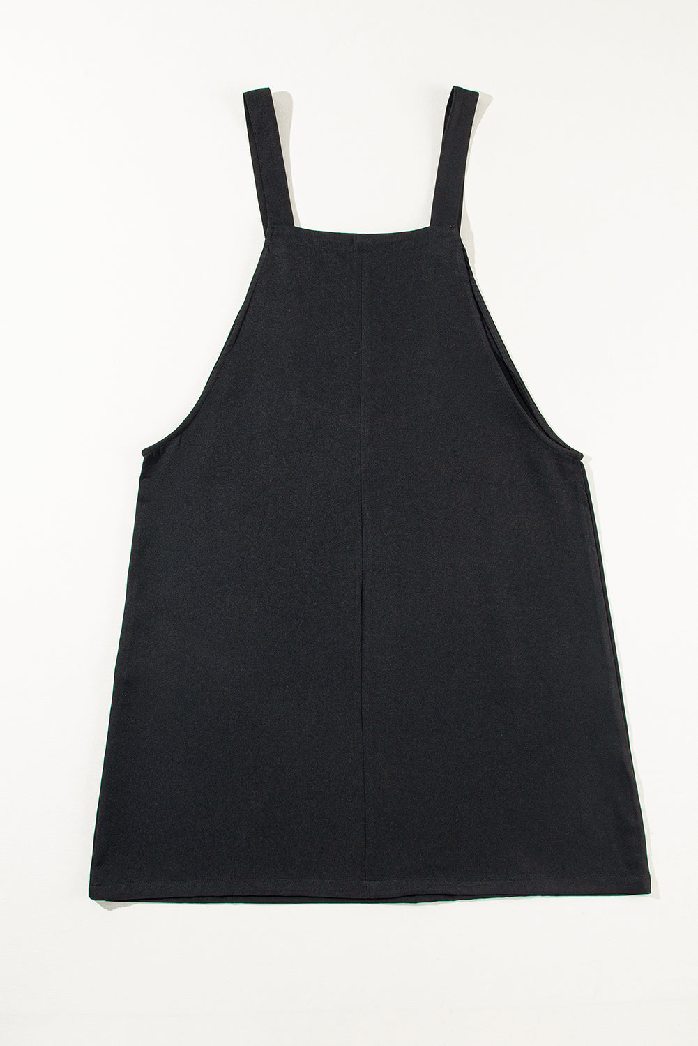 Black Solid Buttoned Straps Plus Size Overall Dress - Premium Plus Size/Plus Size Dresses/Plus Size Mini Dresses from Momma Done Gone Crafty- Just $29.67! Shop now at Momma Done Gone Crafty