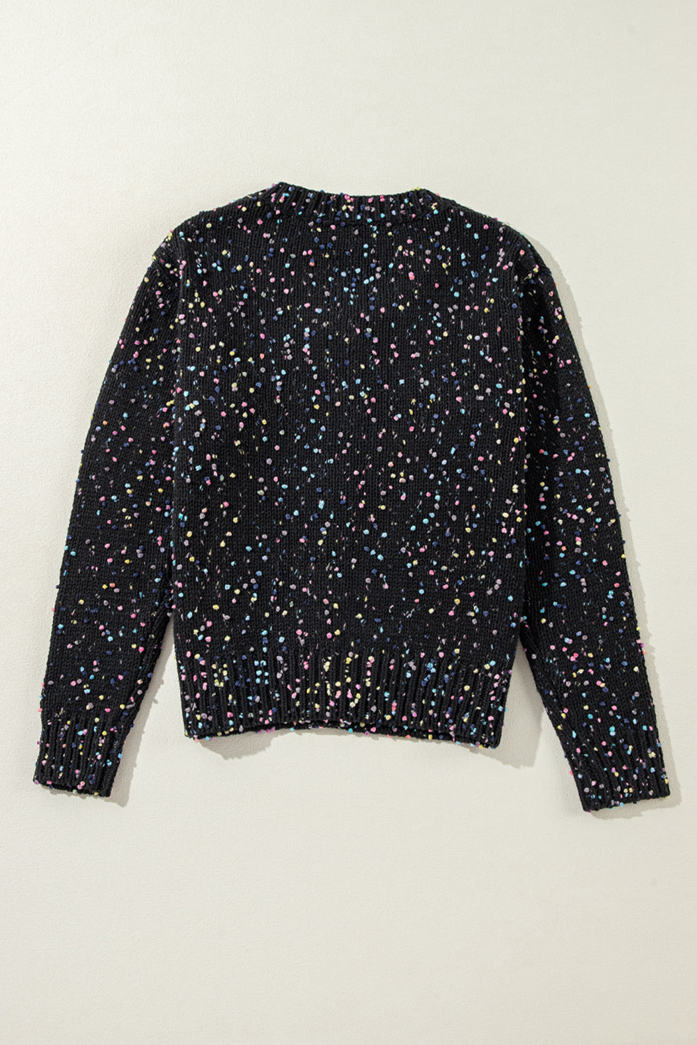 Black Rhinestone Decor Multicolor Confetti Sweater Cardigan - Premium Sweaters & Cardigans/Cardigans from Momma Done Gone Crafty- Just $38.25! Shop now at Momma Done Gone Crafty