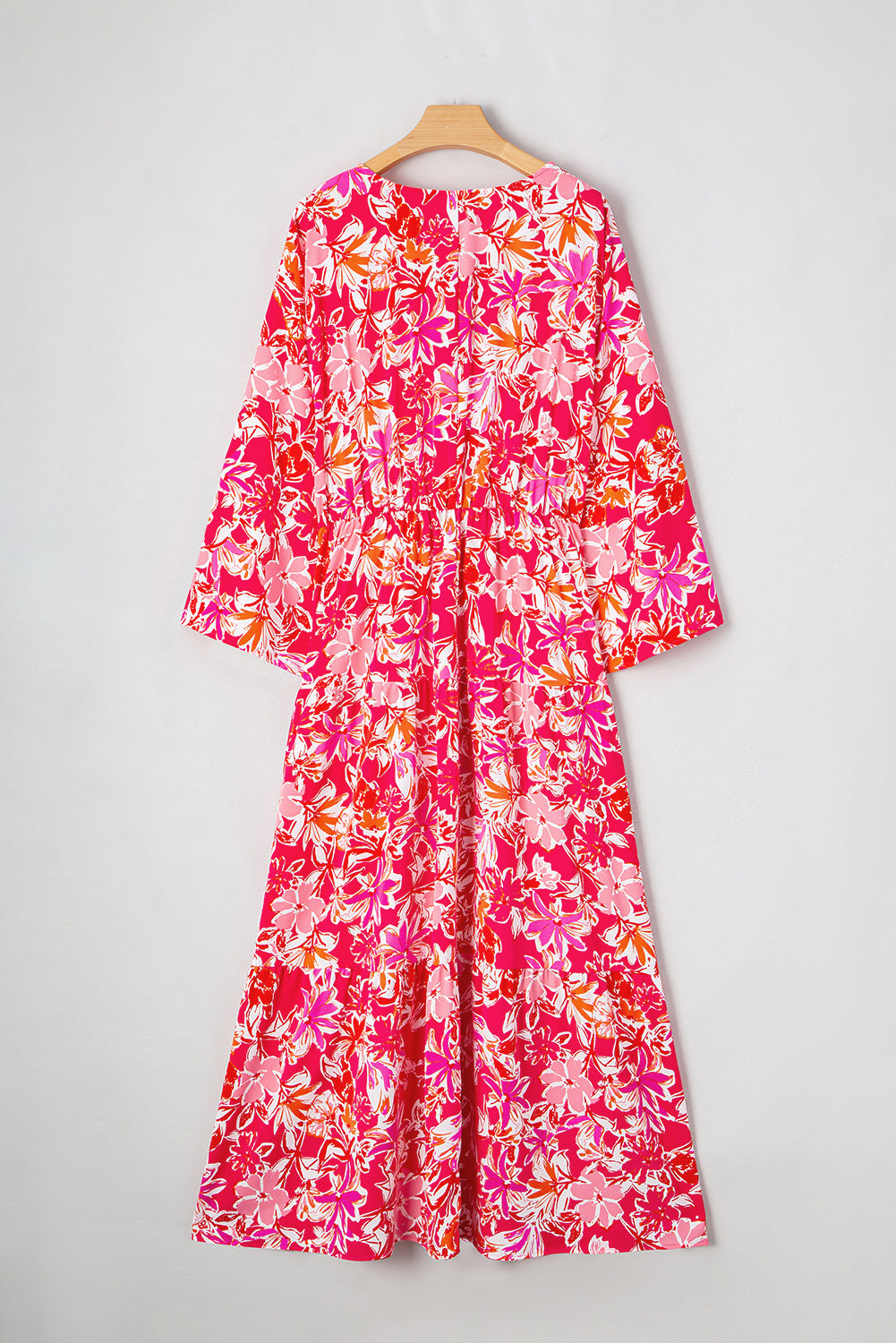 Rose Plus Size Floral V Neck Wide Sleeve Maxi Dress - Premium Plus Size/Plus Size Dresses/Plus Size Maxi Dresses from Ashes 2 Wildflowers Boutique, LLC- Just $52.99! Shop now at Ashes 2 Wildflowers Boutique, LLC