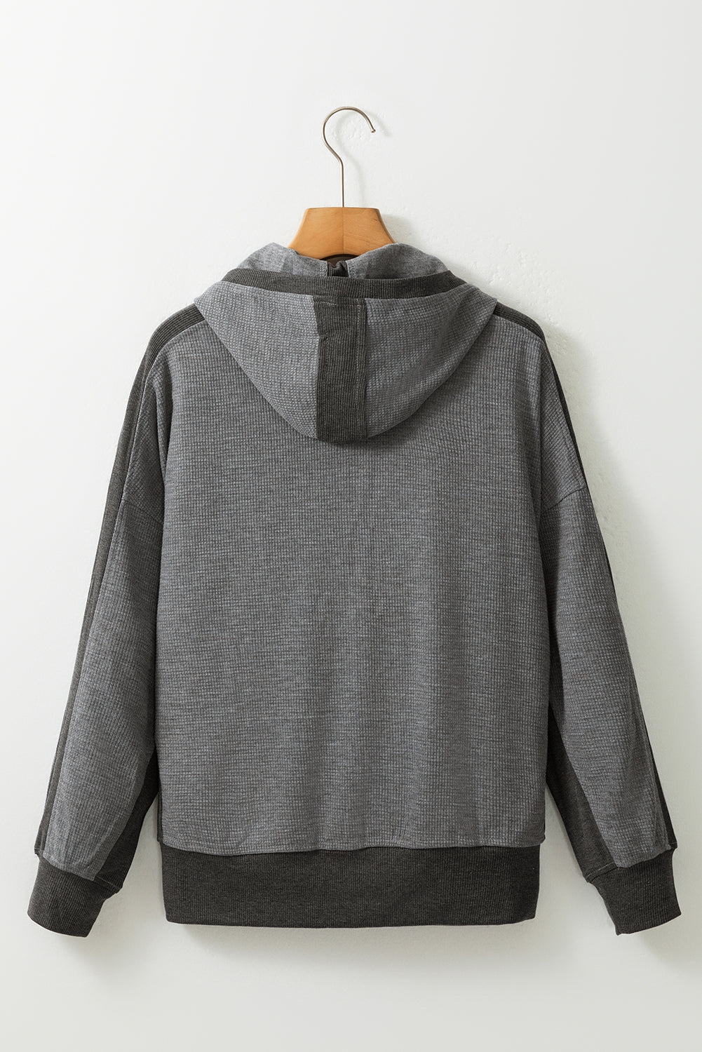 Gray Thermal Waffle Knit Full Zipper Hooded Jacket - Premium Outerwear from Momma Done Gone Crafty- Just $50.40! Shop now at Momma Done Gone Crafty