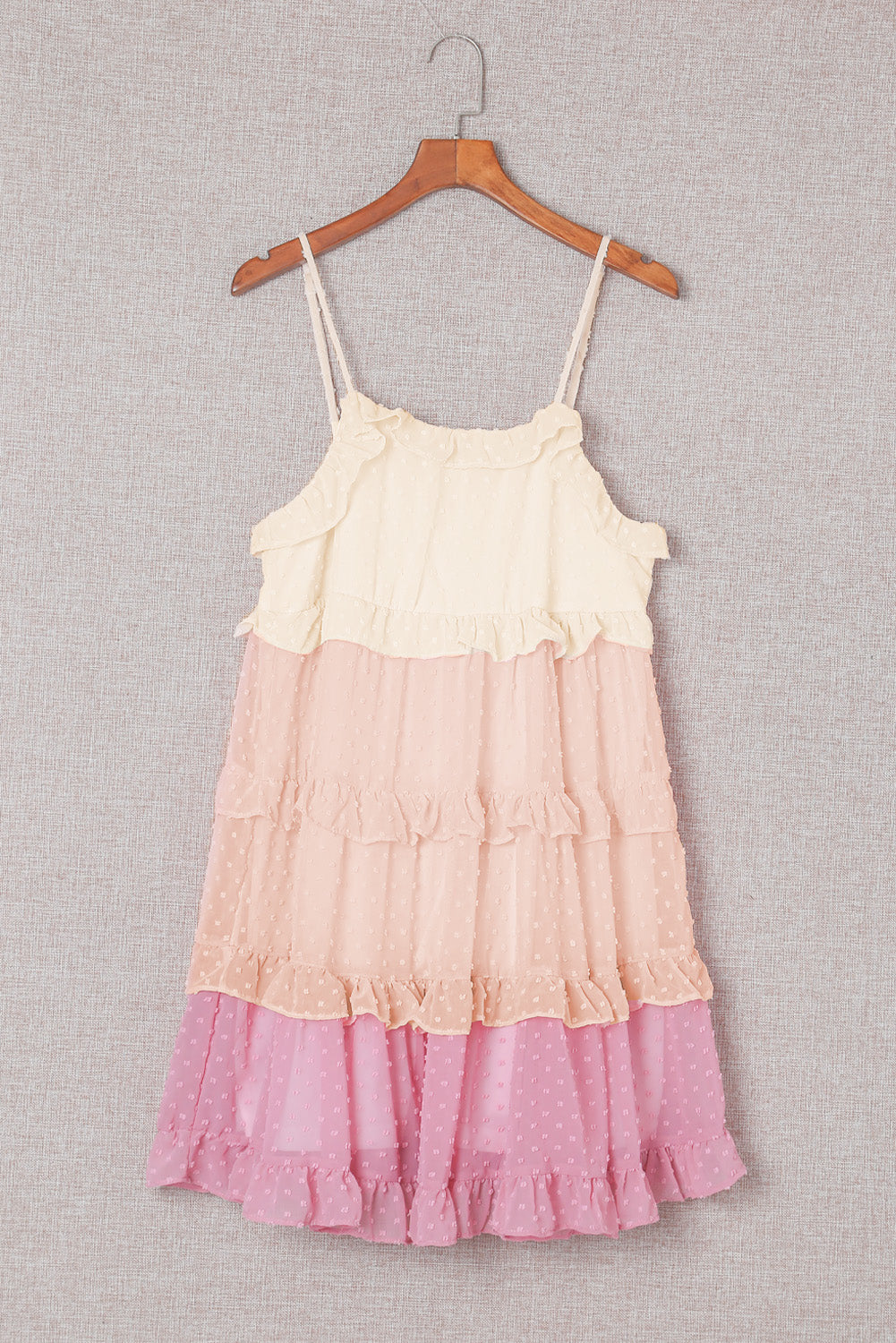 Pink Ombre Swiss Dot Ruffled Tiered Mini Dress - Premium Dresses/Mini Dresses from Momma Done Gone Crafty- Just $46.99! Shop now at Momma Done Gone Crafty