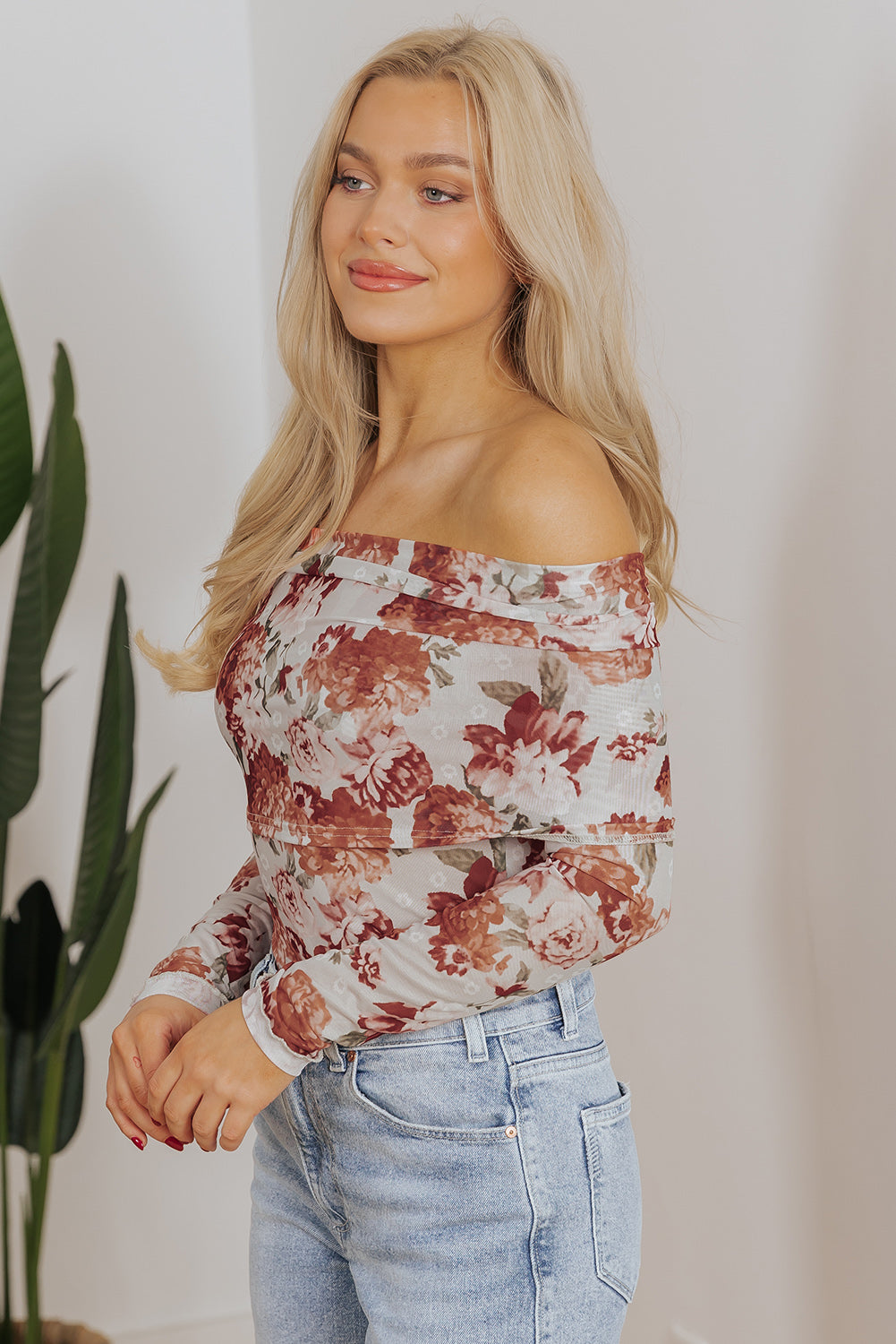 Pink Floral Printed Long Sleeve Sheath Bodysuit - Premium Tops/Bodysuits from Ashes 2 Wildflowers Boutique, LLC- Just $26.75! Shop now at Ashes 2 Wildflowers Boutique, LLC